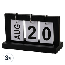 BCY 미니 데스크 캘린더, 블랙, 3개