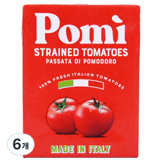 Pomi 過濾番茄醬, 6個, 200g