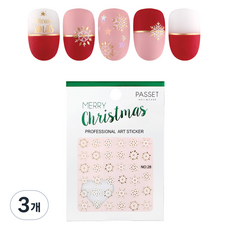 파셋 크리스마스 네일아트용 스티커, No 28 골드실버 눈꽃, 3개