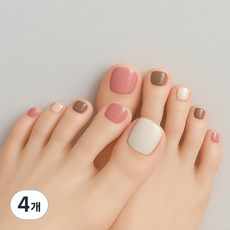 ItTem SHOP 混色足部美甲藝術貼紙, 4個, 甜蜜巧克力