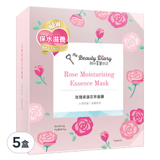 我的美麗日記 玫瑰保濕花萃面膜 水潤舒緩, 7片, 5盒