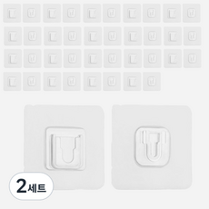 MONACO OLIVE Ensemble萬用魔術掛勾壁掛 2種*30入組, 2組, 透明