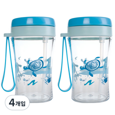 버즈 올바디 트라이탄 유아빨대컵, 블루, 4개, 300ml