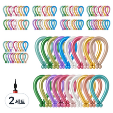 피앤비유니티 요술풍선 100입 세트, 14 메탈 혼합13색, 2세트