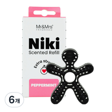 Mr&Mrs FRAGRANCE Niki 車用芳香劑補充蕊, 薄荷, 6個