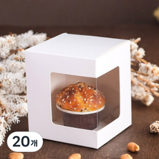 B Home Baking 可凸顯產品的透明開窗盒, 白色, 20個