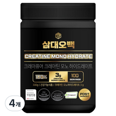 삼대오백 크레아퓨어 크레아틴 모노 하이드레이트, 300g, 4개