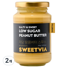 스윗비아 솔티앤스윗 저당 땅콩버터 스무스, 260g, 2개