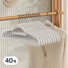 일상포인트 어깨뿔방지 회전형 논슬립 옷걸이, 화이트, 40개