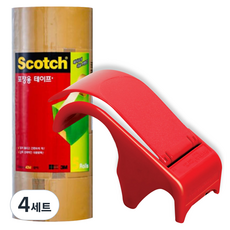 스카치 포장용 테이프 디스펜서 DP-300 + 리필 48mm x 40m 5롤 세트, 갈색, 4세트