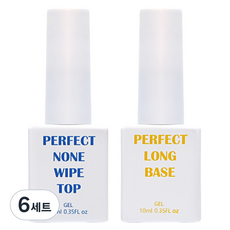 Eyebit Gem Gel Basic Gel 2 款美甲套組, Perfect Long Base Gel 10ml + Perfect Non Wiper Top Gel 10ml, 6組