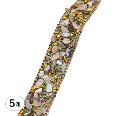 Misoroun 珠寶水鑽裝飾貼紙 3cm, 棕色線條, 5個