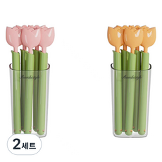 Lisseon 鬱金香零食袋夾 2款 x 5入組, 粉紅色, 橘色, 2套