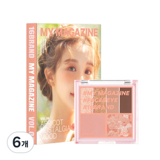 16brand 迷你雜誌彩妝盤 7.1g, Vol 08 Apricot Nostalgia Mood, 6盒