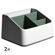 맙소샵 심플 데스크탑 미니 수납 정리 꽂이 17.2 x 15 x 10.5 cm BRP2180, 그린, 2개