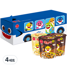 正宗碰碰狐小鯊魚炒年糕麻辣炸醬麵 116g x 2p + 奶油味 111g 巴士裝, 343g, 4組