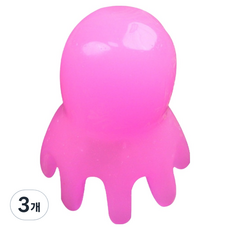 비투윈 휴식 두피 밀랍수지 문어 마사지기 스몰, 3개, 핑크