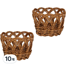 house recipe. PP藤編小物籃, 棕色, 10個
