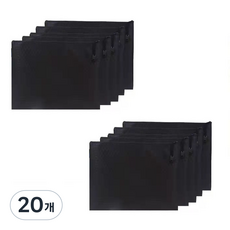Itemtrade 방수되는 지퍼 파일가방 A6, 20개, 검은색