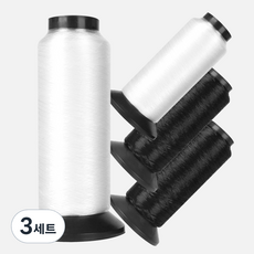 JSTrading 수선용 나일론 투명사 60호 2종 x 2p 세트, 화이트 + 블랙, 3세트