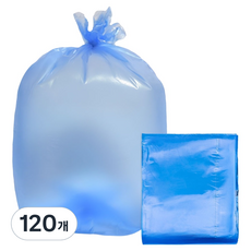 월드크린 분리수거 배접 비닐봉투 파랑, 80L, 120개
