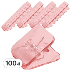 마켓감성 플라스틱 피스 클립 스무디 핑크, 100개, 1개입