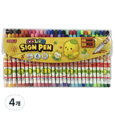 DONG-A 黃色小雞簽字筆 46色 56入, 混色, 4套