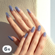 MUZ MAK 可重複使用美甲片 36片組 長方形, 藍色檸檬水, 6個