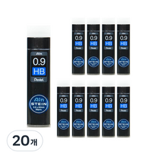 펜텔 샤프심 아인슈타인 60mm HB C279, 0.9mm, 20개, 20개