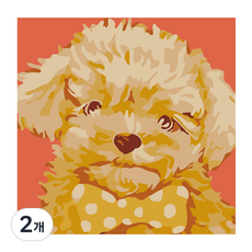 리빙듀오 DIY 유화 그리기 소형 20 x 20 cm, A-020 복슬강아지, 2개