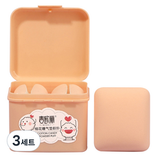 Dodorich 強力方形氣墊粉撲 4入 + 附收納盒組, 3套, 單一顏色