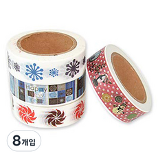 Bluemato 紙膠帶 聖誕B 15mm x 10m, 隨機出貨, 8入