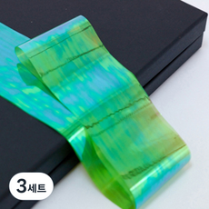 Nail Pop玻璃碎片全息圖美甲貼 ROC044, 淺綠色玻璃片美甲膜2p+玻璃樣片紙+鋁箔樣片紙, 3組