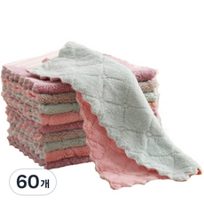 지엔무역 극세사 요술 벨벳 정사각 행주 랜덤발송, 60개