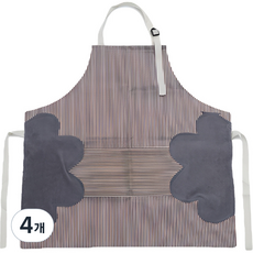 Ville 防水可調節長度廚房圍裙, 咖啡色, 4個