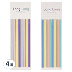 Superssam Long Long 螢光索引書籤便條紙, 4個, 粉彩 + 紫羅蘭色