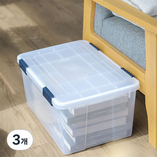 아이리스 밀폐 리빙박스 특대형 MIP-75, 투명, 3개