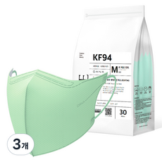 다나마스크 다나 오브 뷰티라인 새부리형 마스크 중형 KF94, 30개입, 3개, NO 8 르메르 민트