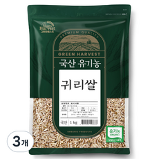그린하베스트 국산 유기농 귀리, 1kg, 3개