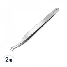 에이부 새부리형 C형 미용핀셋, 실버, 2개