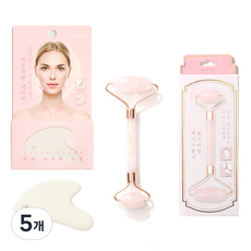 로즈쿼츠 핑크 마블 마사지 페이스롤러, 혼합색상, 5개