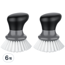 미스터시가 다용도 손잡이형 그립 세척 솔, 블랙, 6개