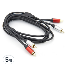 컴스 RCA 2선 2RCA M M OFC 무산소동선 케이블, BT632, 5개