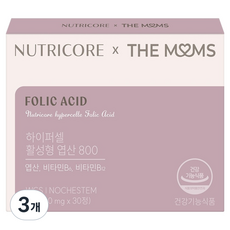뉴트리코어 더맘스 하이퍼셀 활성형 엽산 800, 3개, 30정