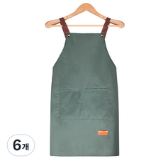 키에 심플 베이직 H형 방수 앞치마 파스텔, 그린, 6개