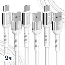 서가 메탈 고강도 고속충전 케이블 C타입, 1.5m, 화이트, 9개
