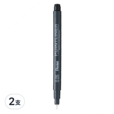 Pentel 飛龍文具 POINTLINER代針筆 S20P-05A 0.05mm, 黑色, 2支