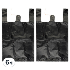 VERONA 手提超市購物袋 黑色 100入, 12L, 6個