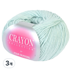 SILBARAM TEXTILE Nitteu 蠟筆毛線 45g, 3個, 50 粉彩薄荷色