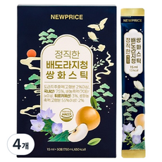 뉴프라이스 정직한 배도라지청 쌍화스틱, 15ml, 50개입, 4개